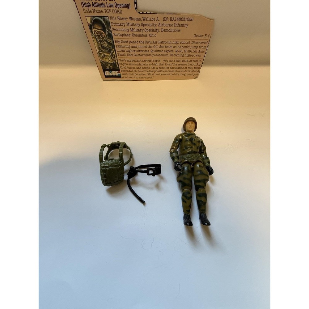 GI Joe ARAH 1984 Ripcord Airborne Trooper Paratrooper